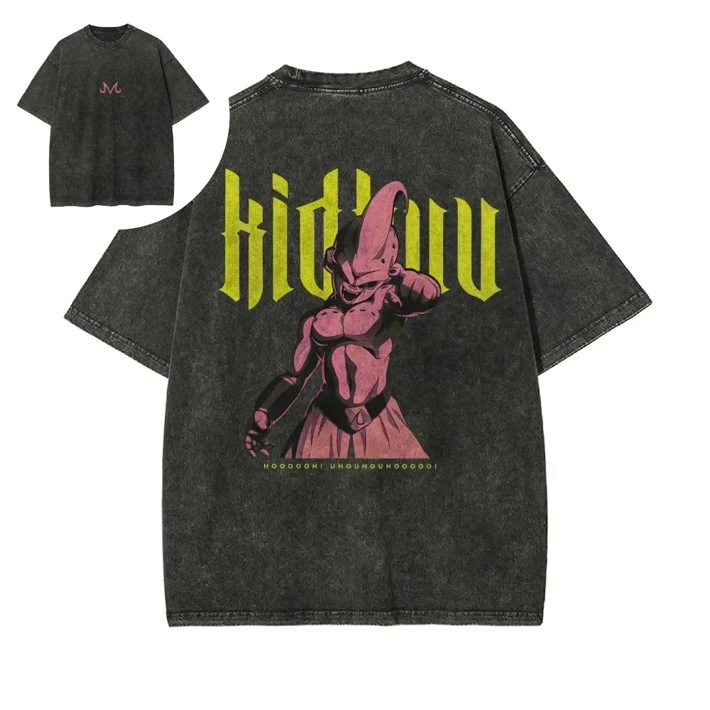 

Dragon Ball Z 2025 New Hot Kid Buu Pink Villain Аниме Футболка Мужская Бежевая Хлопок Повседневная Летняя Уличная Одежда Модная Манга Графика