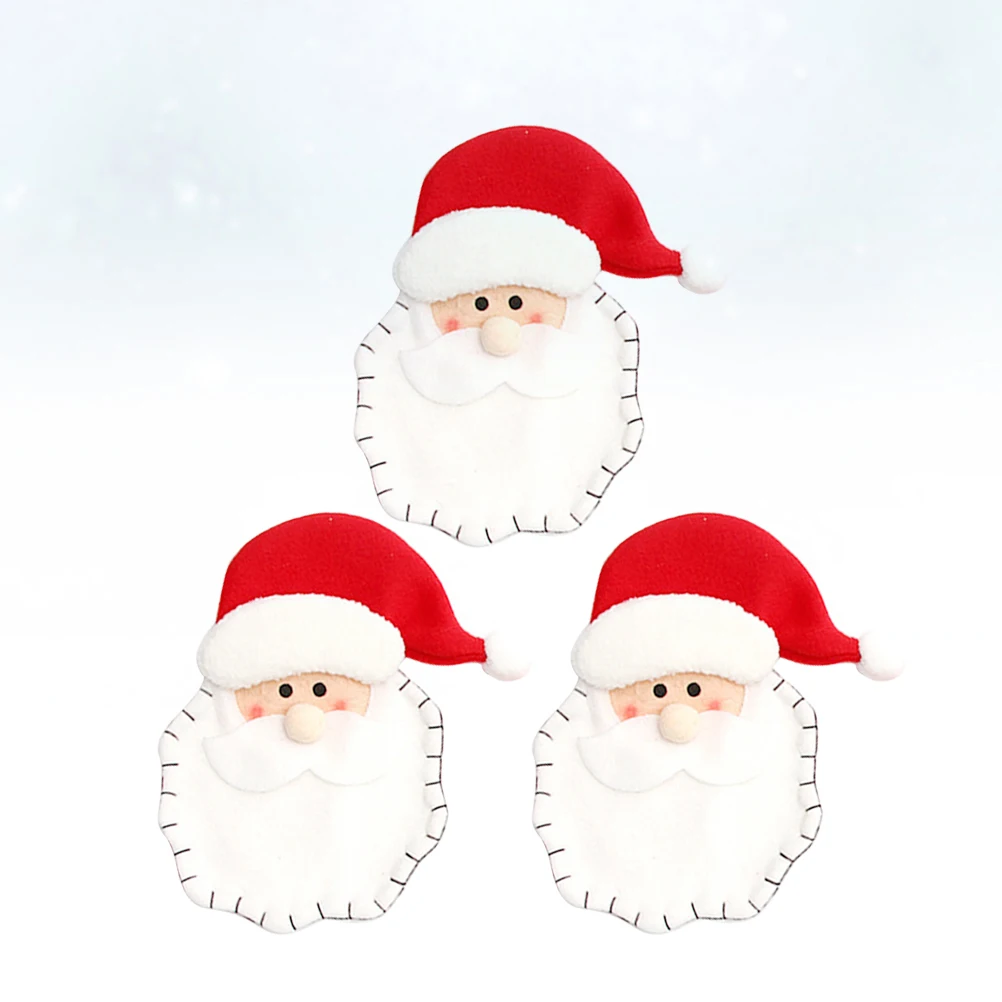 

3pcs Christmas Santa Tableware Covers Cloth Set Vibrant Colors Fine Craftsmanship Party Favors Decorative Gift For Birthday