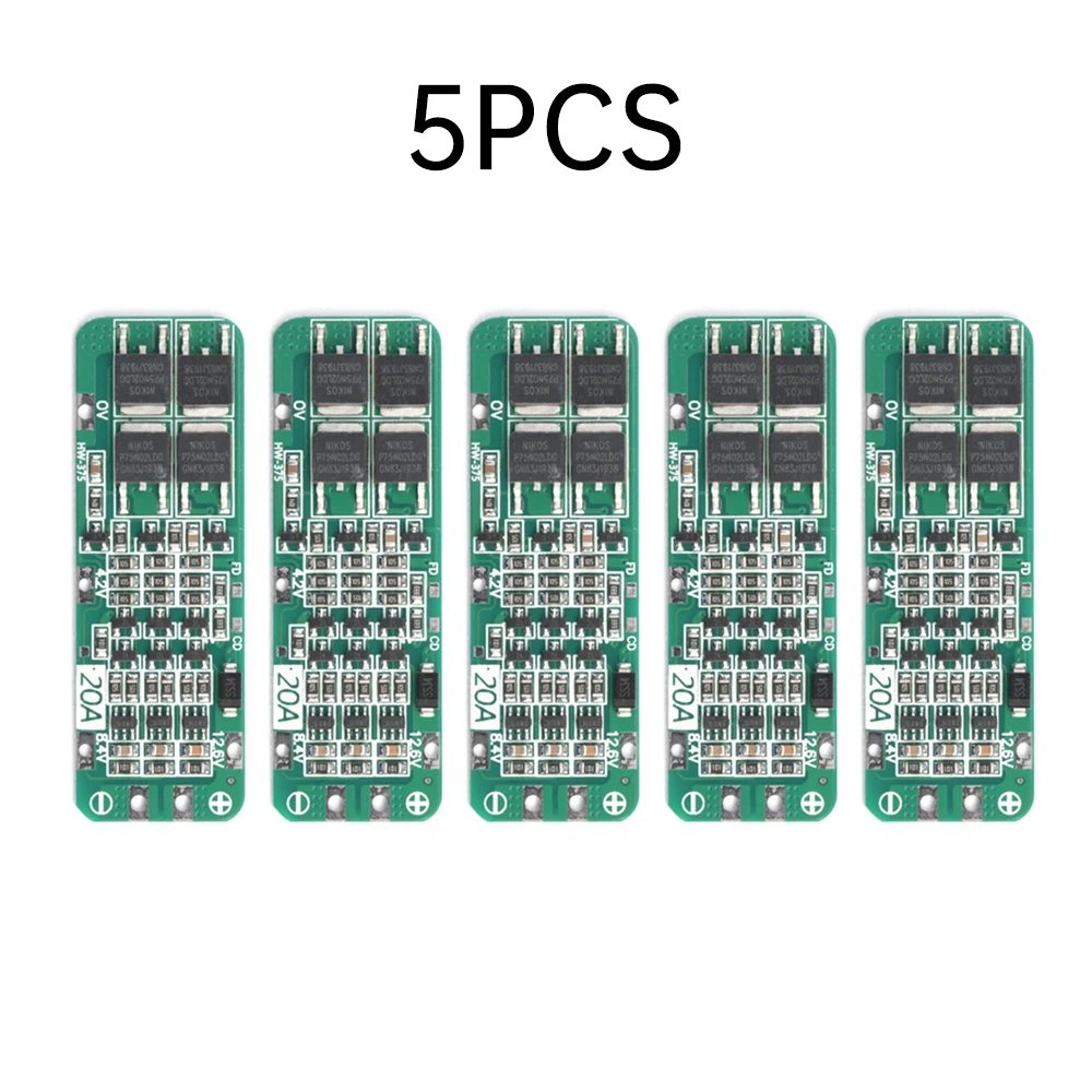 5/3/1Pcs 3S 20A Li-ion Lithium Battery 18650 Charger PCB BMS Protection Board For Drill Motor 12.6V Lipo Cell Module 64x20x3.4mm