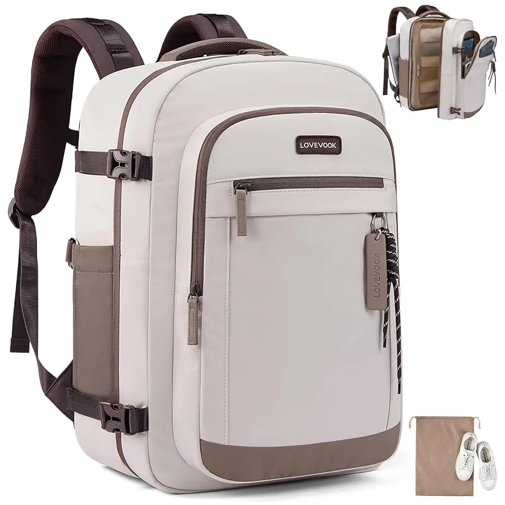 

40L Travel Backpack for Women & Men, Airline Approved Carry On Luggage, TSA Personal Item Bag fits 15.6 Inch Laptop, Waterpr