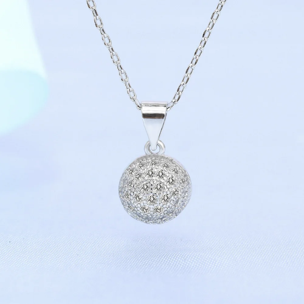 

925 Sterling Silver Necklace Clavicle Chain Shining Fortune Beads Women's Pendant Necklace Birthday Party Gift Jewelry