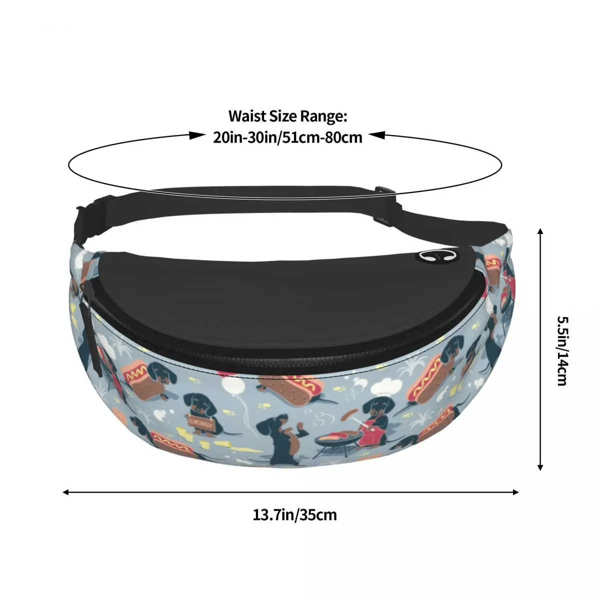 Custom Dachshund Dogs Fanny Pack para Homens Mulheres Cool Badger Sausage Wiener Crossbody Cintura Saco Viajando Telefone Money Pouch