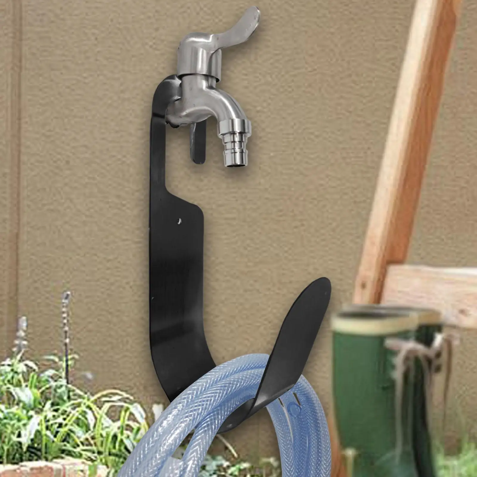 Garden Hose Hanger Heavy Duty Wall Mount Organizer for Outdoor Water Pipe Management and Garage Storage
