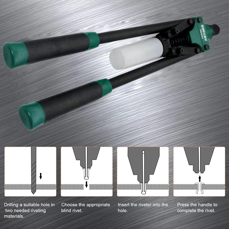 Rivet Nut Hand Threaded Rivet Nuts Gun Heavy Duty Riveter with Allen Wrench