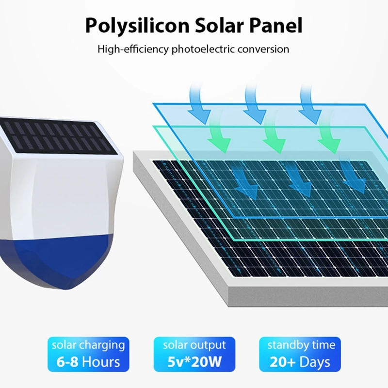 Waterproof Human Body Sensing Alarm Bluetooth Wireless Solar Poweredwith IPX5 Function For Outdoor Warning