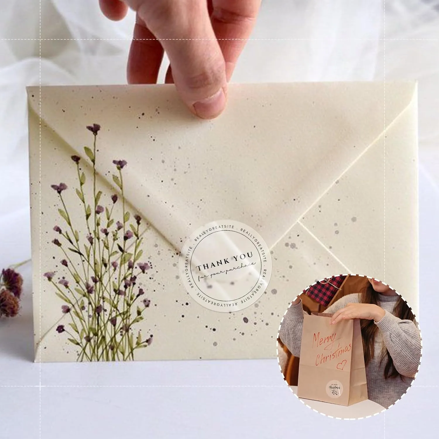 ملصقات حرارية مستديرة شفافة مقاس 50 × 50 مم (500 ورقة/1 لفة)، ملصقات حرارية مستديرة ذاتية اللصق، ملصقات لفة متعددة الاستخدامات