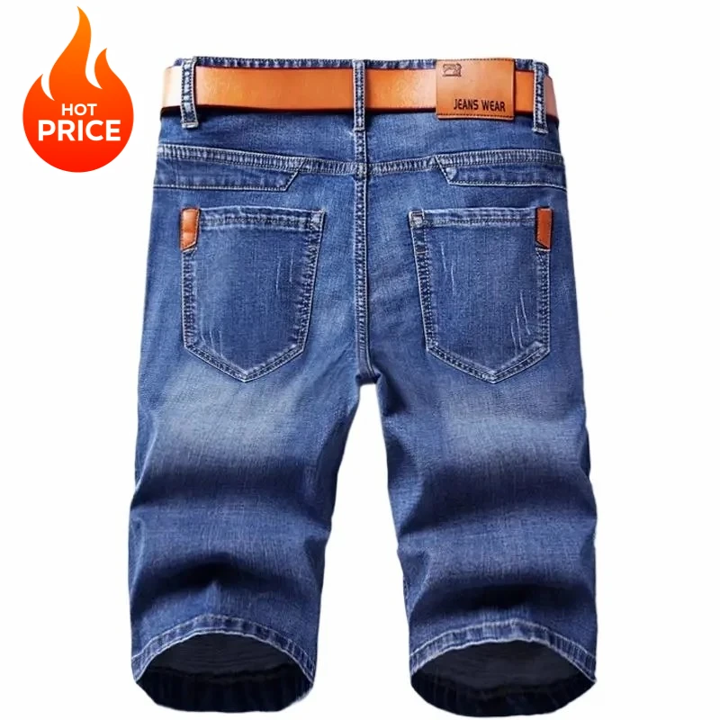 Brand Summer Jean Shorts Jeans Men Denim Pants Stretch Black Fashion Design Men's Jeans Slim Straight Male Short Y2K Jeans