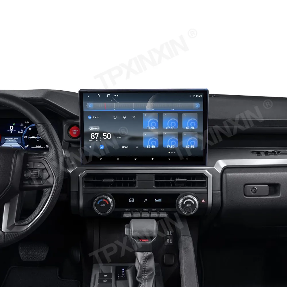 

14,6-дюймовый автомобильный радиоприемник на Android 13 для Toyota Tacoma 4Runner 2024-2025, мультимедийный видеоплеер, GPS-навигация, CarPlay, 4G, сенсорный экран