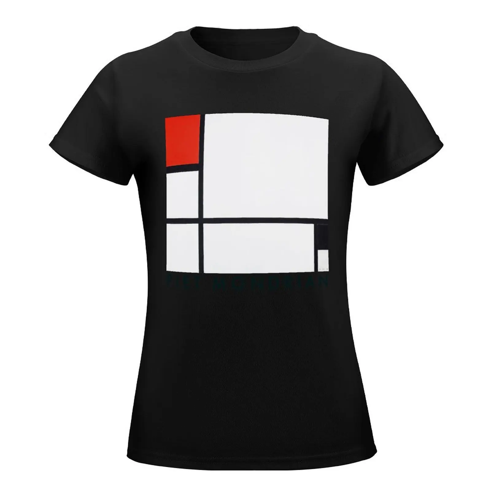 Piet Mondrian Composition No I With Red And Black (1922) Abstract Expressionist T-Shirt graphics funny blanks Women clothing