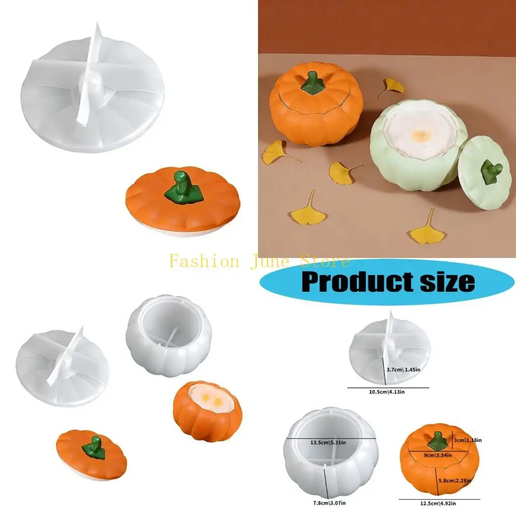 N5KA Flexible Silicone Cup Mold Handmade Jewelry Storage Container Mould Easy Demolding Pumpkin Case Making Mold