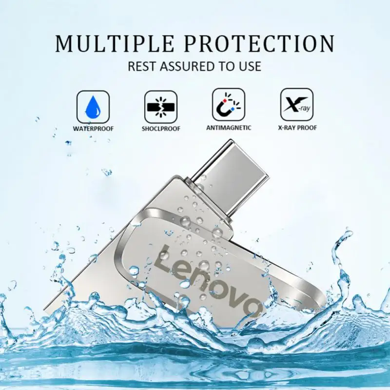 Lenovo USB Pen Drive 128GB High Speed 520MB/s Type-C USB 3.0 Flash Drive 16GB 32GB 64GB Usb Memory For Laptop PC Customize Logo