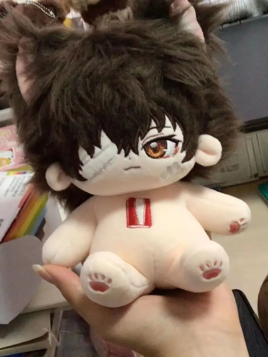 20Cm Osamu Dazai Bandage Dress-Up Katoenen Pop Schattige Pluche Pop Pop Voor Kinderen Volwassenen Anime Bungou Zwerfhonden Verzamelgeschenk