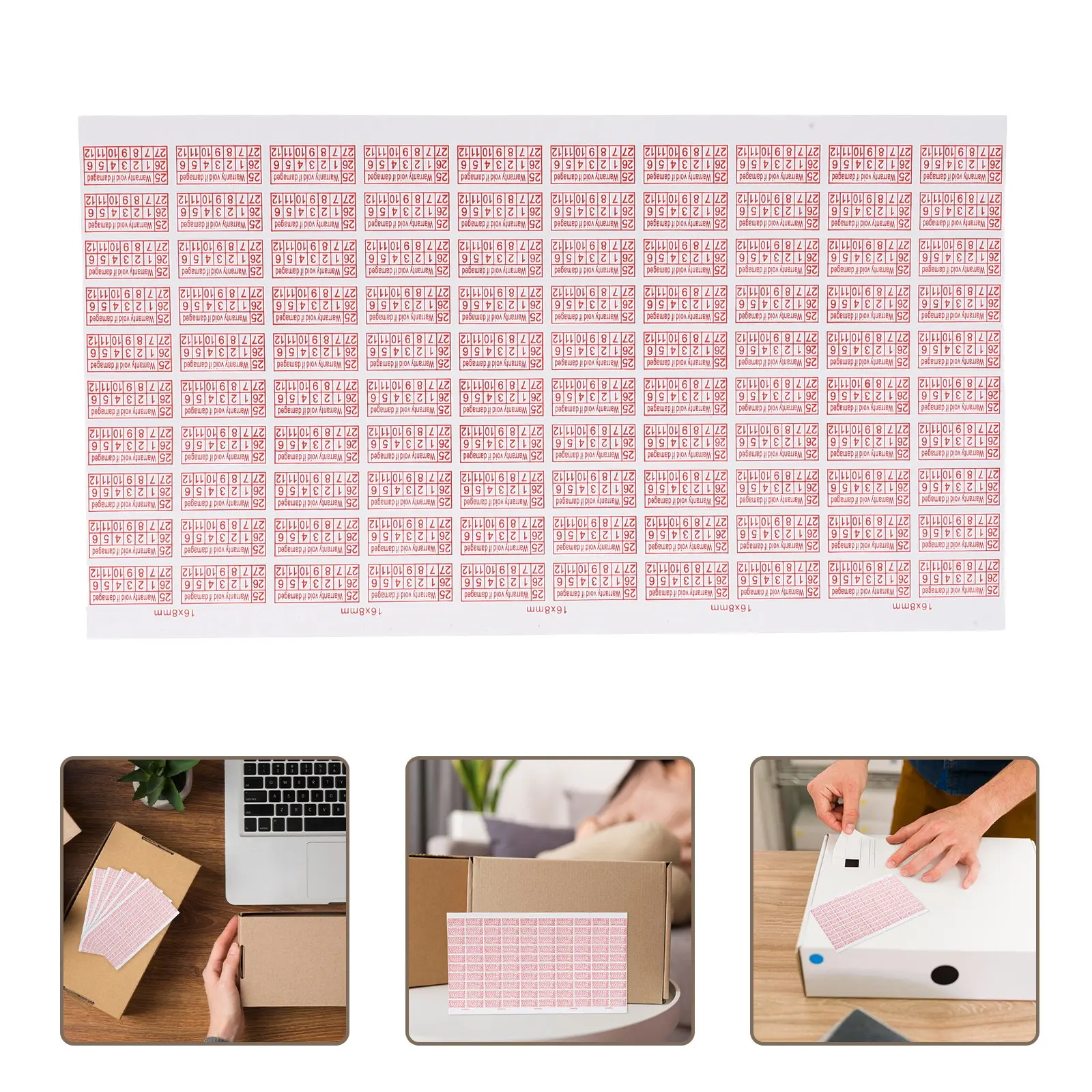 

5 Sheets Tamper Evident Stickers Warranty Void Feature Date Logging Easy Self Install for Machinery Electronics Plastic Housing