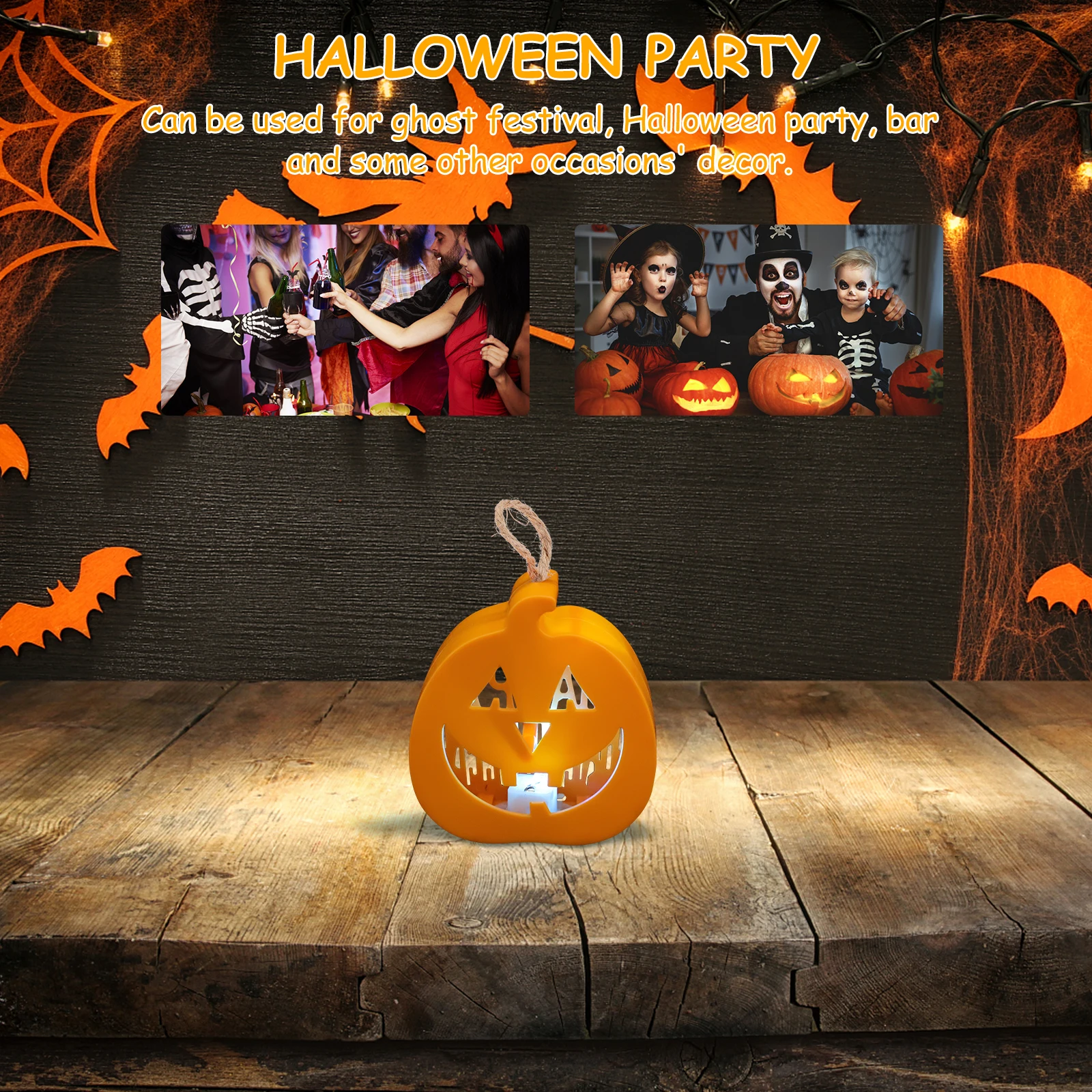 

4 Pcs LED Light Lights Halloween Lamp Party Layout Props Tabletop Decor Plastic Operated for Gift