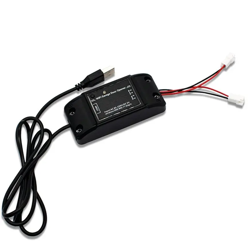 AAAEL-Tuya Wifi Smart Garage Gate Door Opener 433Mhz Fixed Rolling Code RF-Receiver With Door Sensor Universal AC85-250V USB5V