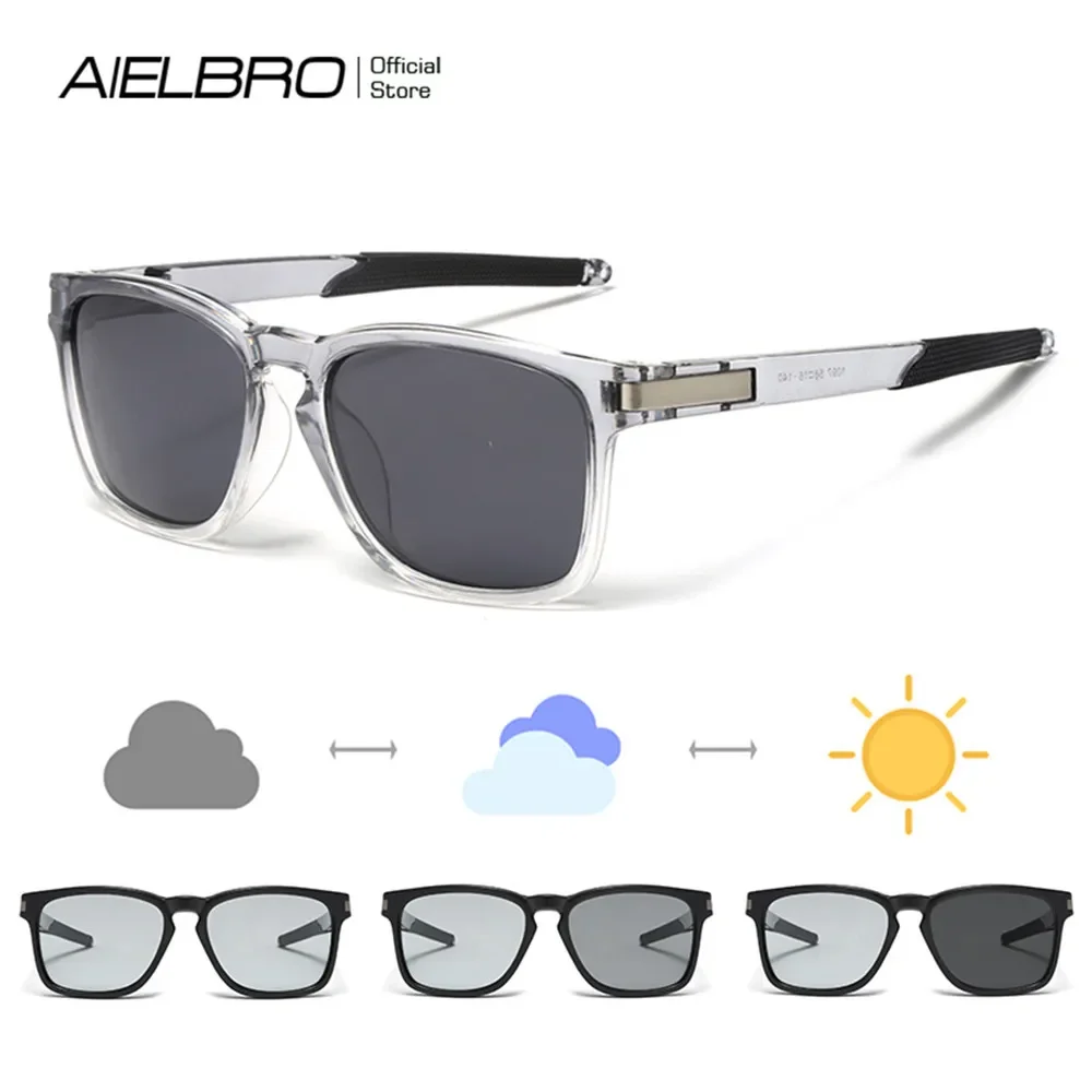 

AIELBRO Polarized Sunglasses Bicycle Glasses Photochromic Sunglasses Outdoor Photochromic Cycling Glasses Man Sunglasses for Men