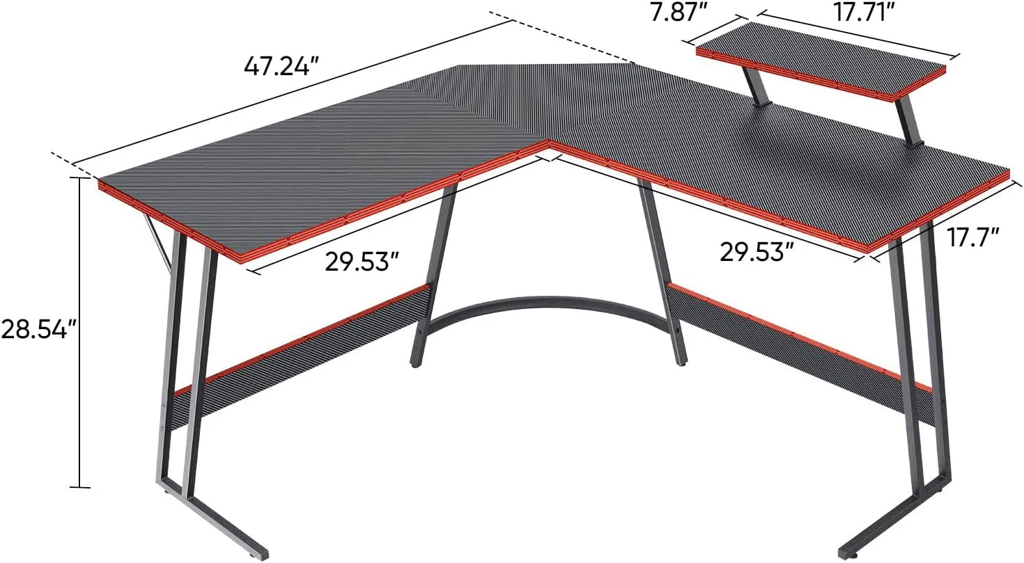 New L Shaped Computer Desk, Corner Desk Gaming Table Computer Desk L Shaped Desks Gaming Desks with Large Desktop for Home