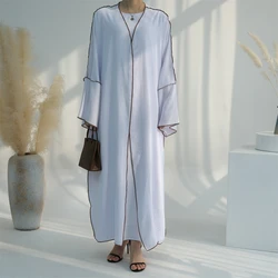 Eid Ramadan Kimono Cardigan for Women Muslim Modest Dress Dubai Turkey Kaftan Open Abaya Islamic Clothing Robe Marocain Caftan