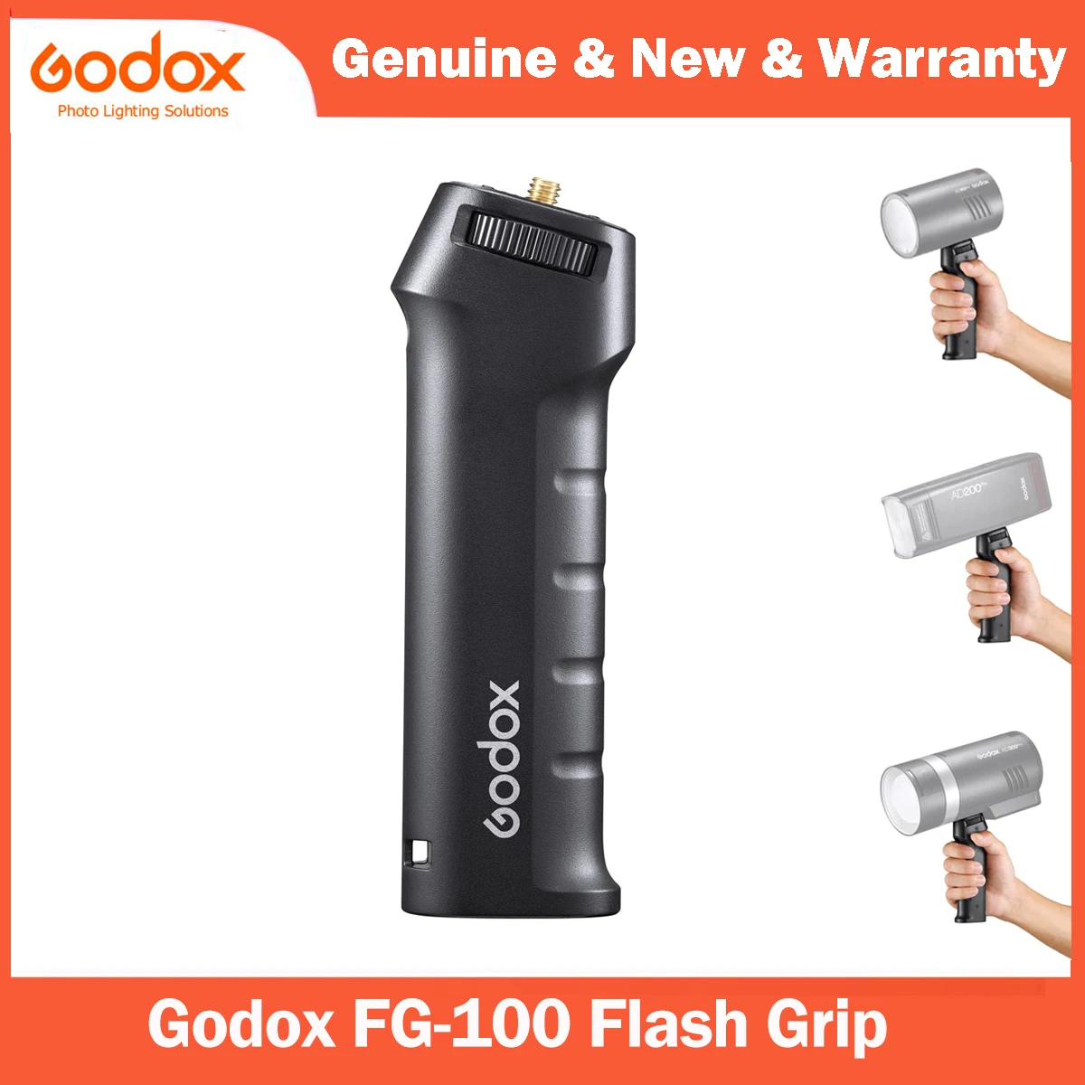 Suporte Portátil Godox FG-100 com Rosca de 1/4” para Flash Speedlite Godox AD200 Pro II AD300 Pro para Uso Externo