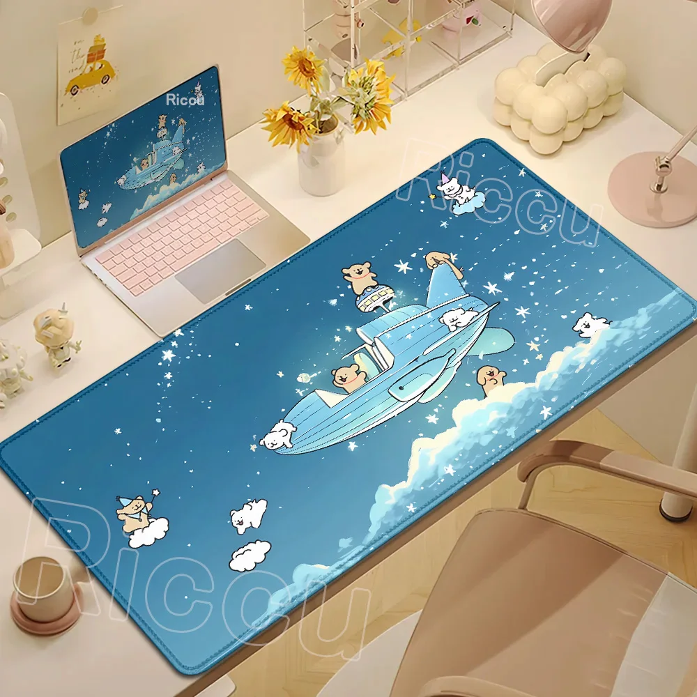 

Large Non-slip Cartoon Dog Mousepad Kawaii Funny Line Dog Mouse Pad 900x400mm XXL Laptop Gaming LockEdge Keyboard Cute Desk Mat