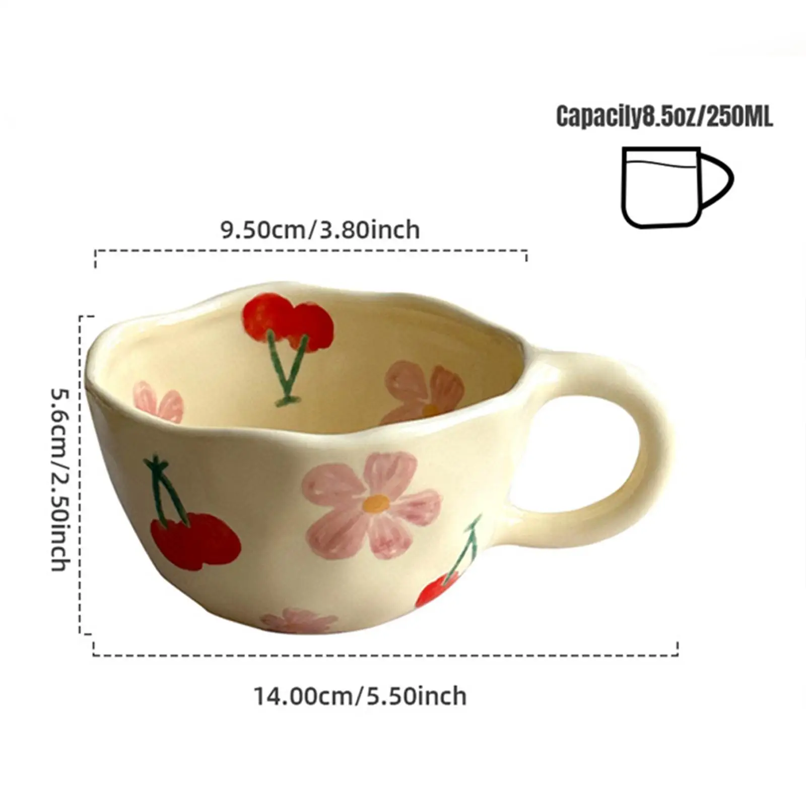 كوب قهوة من السيراميك متين ومبتكر مع زهرة لمطبخ الزفاف المنزلي #6