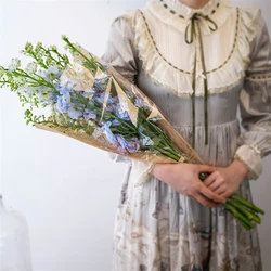 50pcs Transparency Bag Rose Single Flower Bag Valentine's Day Bouquet Wrapping Paper Plastic Kraft Paper Bag Floral Packaging