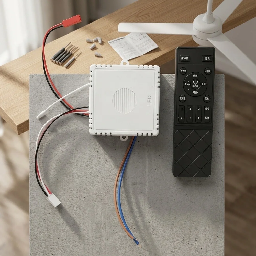 140W LED Driver Remote Kit Compatible with For DC Ceiling Fans for Reliable Adjustment and Dual Light Circuit Support