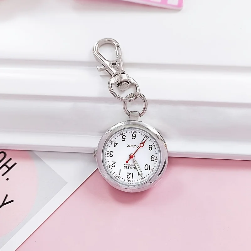 1pc keychain hanging watch, nurse watch, pocket toilet watch, student exam table, pocket watch, simple design