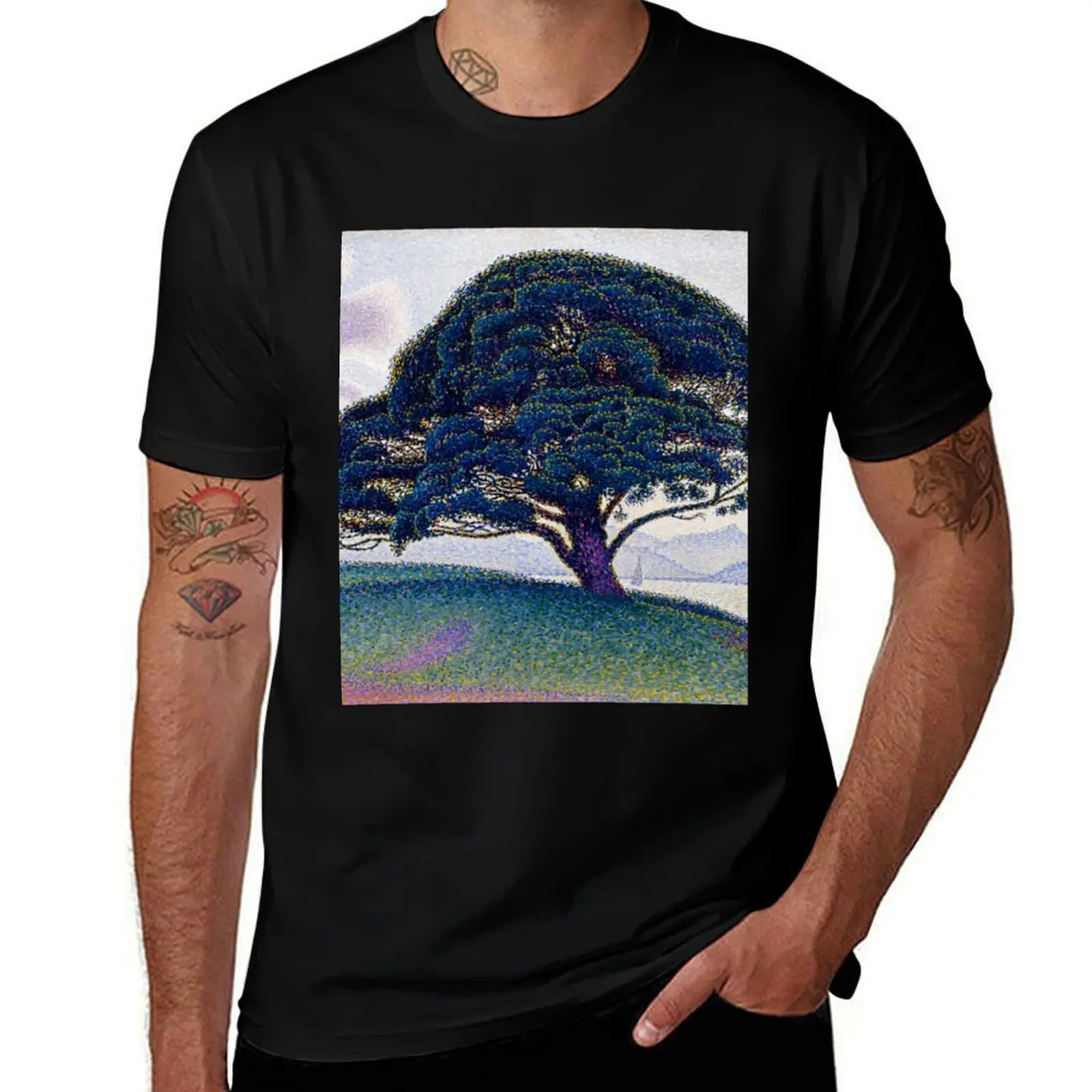 The Bonaventure Pine by Paul Signac T-Shirt t shirts for man pack cotton man t shirts graphic t shirts designer T-Shirt