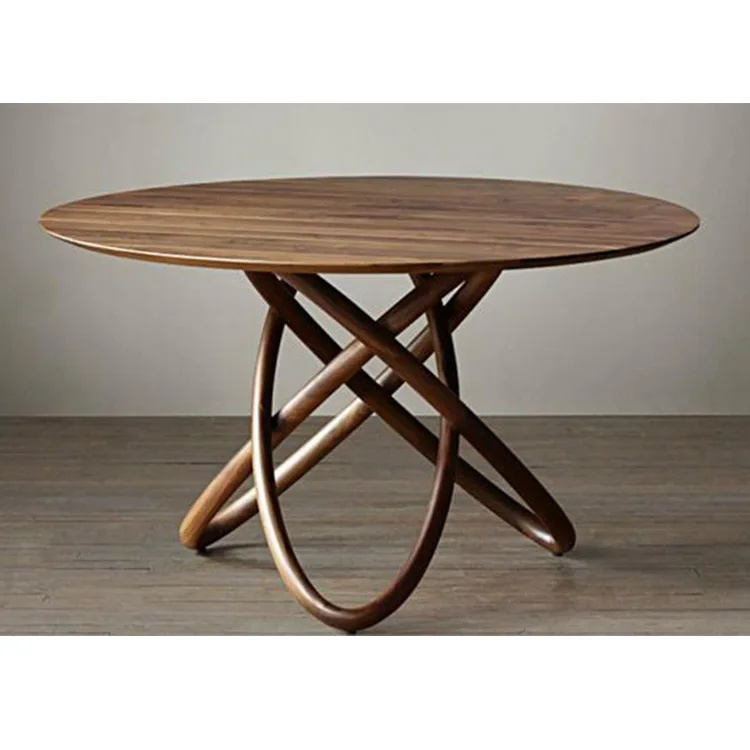 Nordic round solid wood designer dining table glass long table theme restaurant cafe personalized leisure
