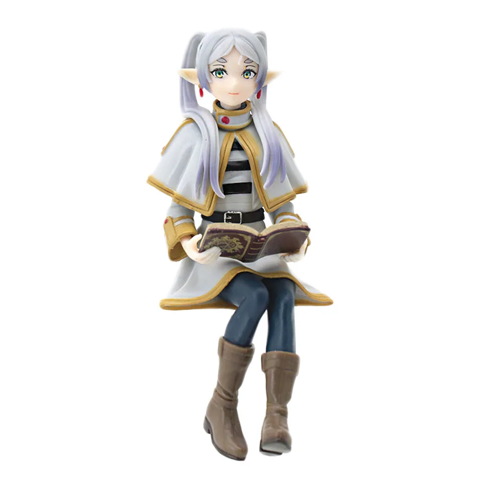 2 Stile Frieren Beyond Journey's End Figur Elf-Magier Sitzend Buch Lesend / Stehend mit Blume PVC Anime-Modell Sammlung