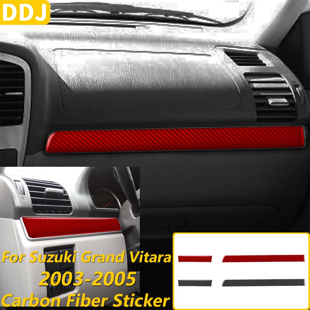 For Suzuki Grand Vitara 2003-2005 Carbon Fiber Driver Co-pilot Instrument Dashboard Panel Trim Strips Car Accessories Stickerr