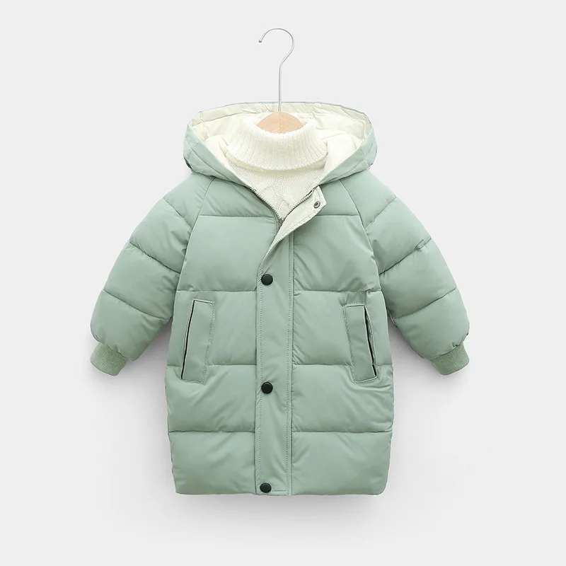 Baby Girls Winter Clothing Kids Long Coats Casual Fashion Hooded Warm Thick Jacket Toddler Boy Outfits Children Clothes BC294