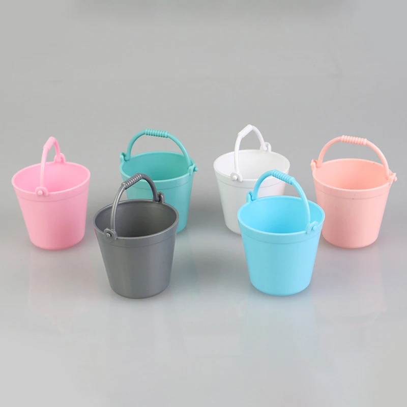 Cartoon Mini Doll Ornaments Colorful Small Bucket Children's Beach Play Toy Bucket