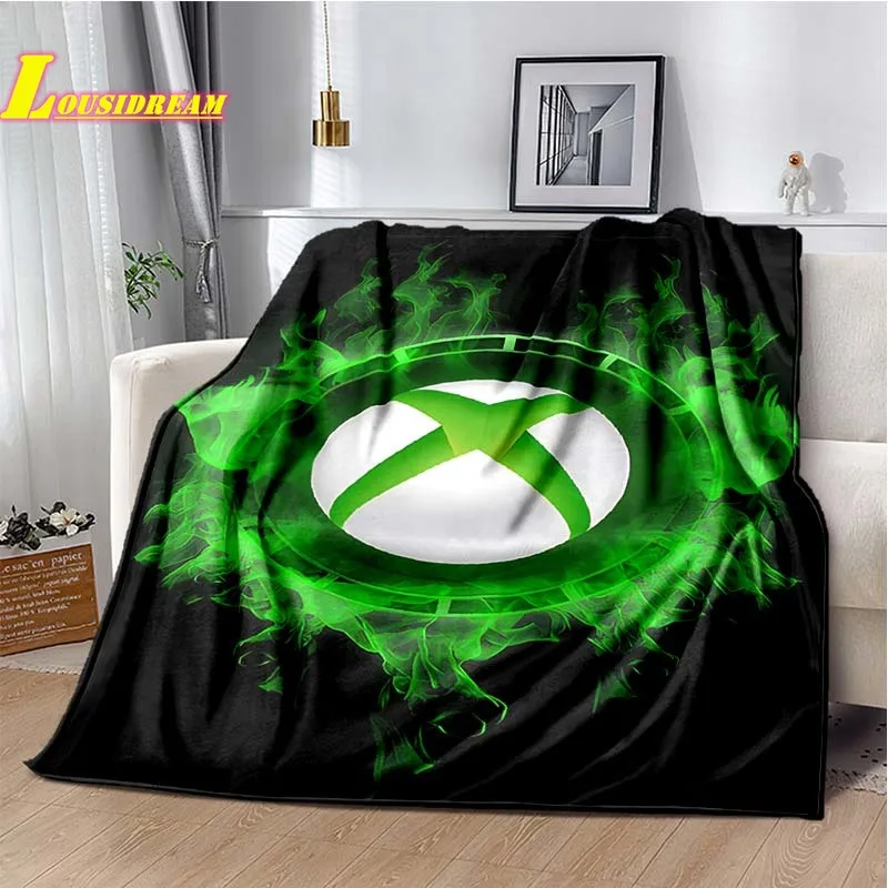 Manta con estampado de XBOX para niños, manta suave y cómoda con logotipo de controlador de juego, decoración de habitación, regalo de cumpleaños