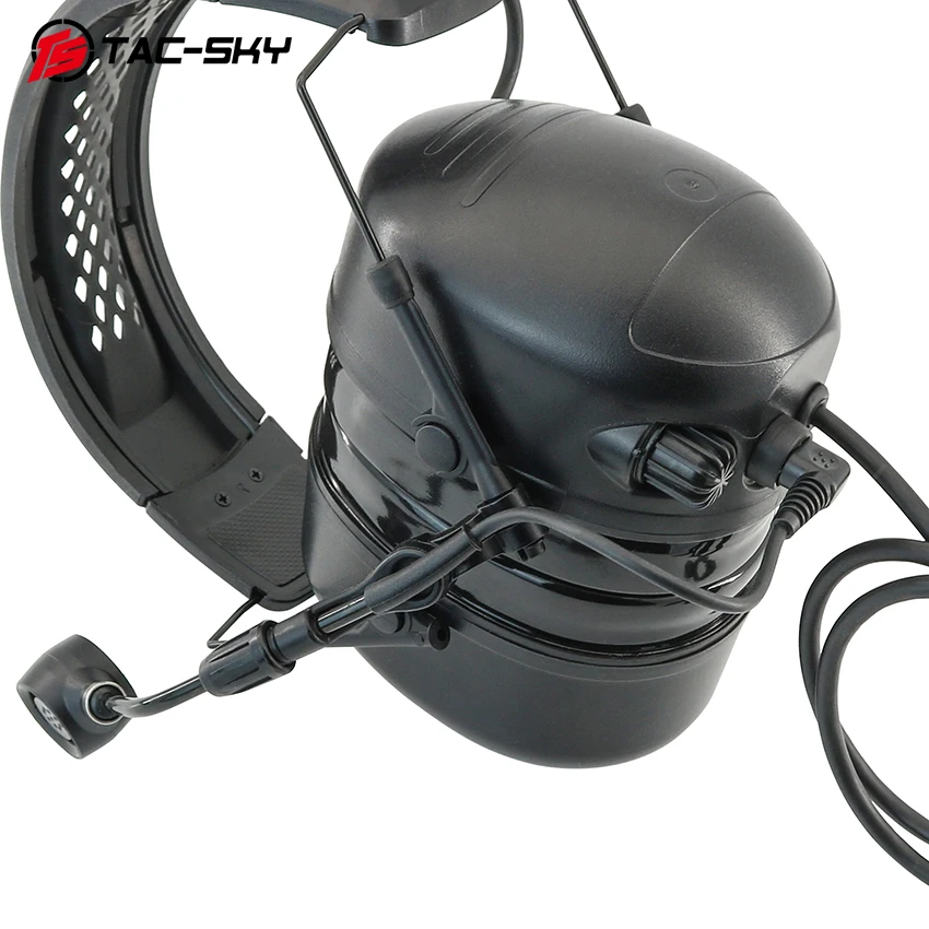TS TAC-SKY G600 Headband Headphone Physical Noise Cancelling Hearing Protection Headset with Tactical U94 PTT for Ken Baofeng