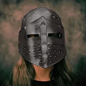 Mittelalterliche Rüstung Knight Cruzado Pirate Warrior Leder Maske Hut Soldie verstecken 10 Hauptverkaufshelm - №9