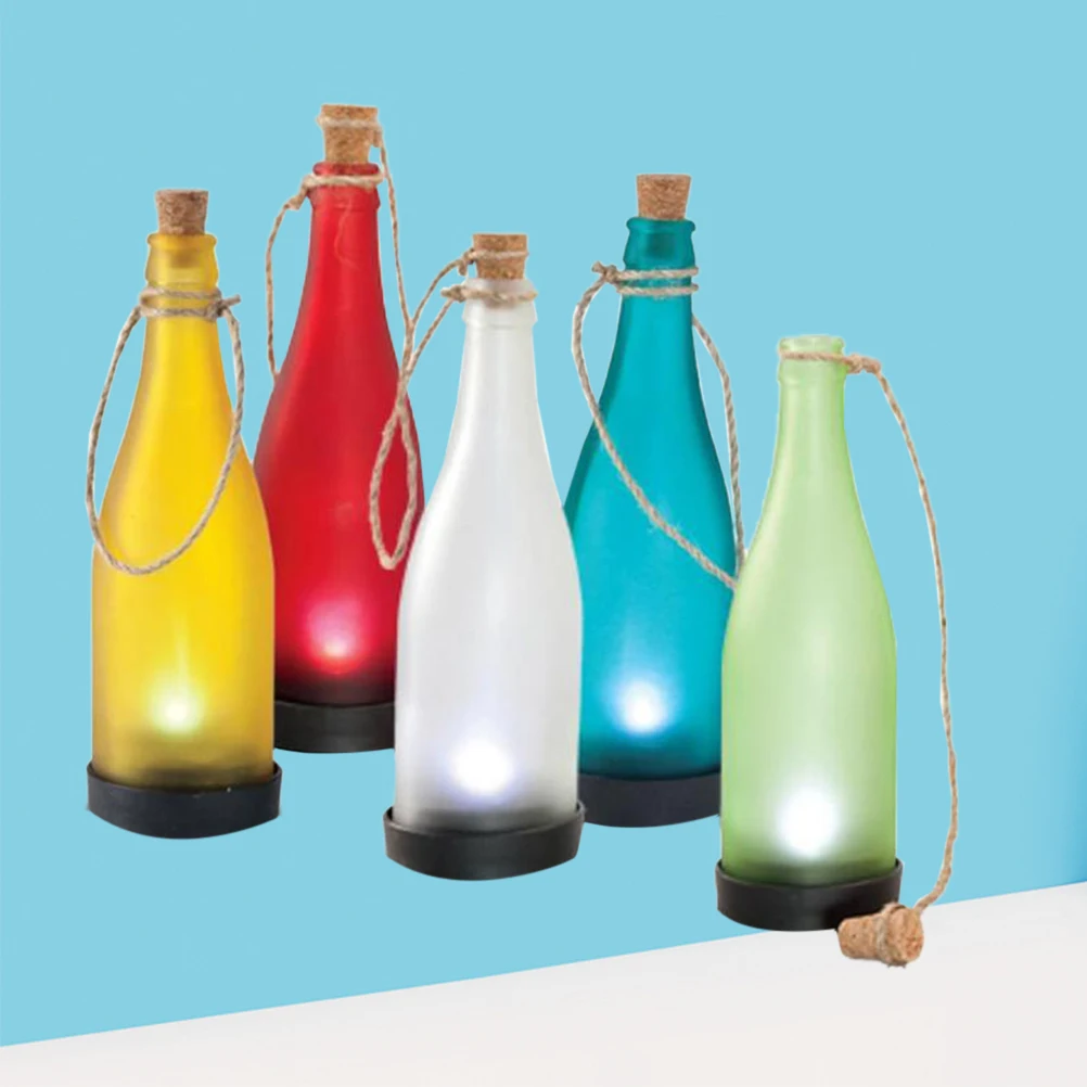 

5 Pcs Wine Bottle Lights Patio LED Solar Decorations Garden Lamp Outdoor Walkway