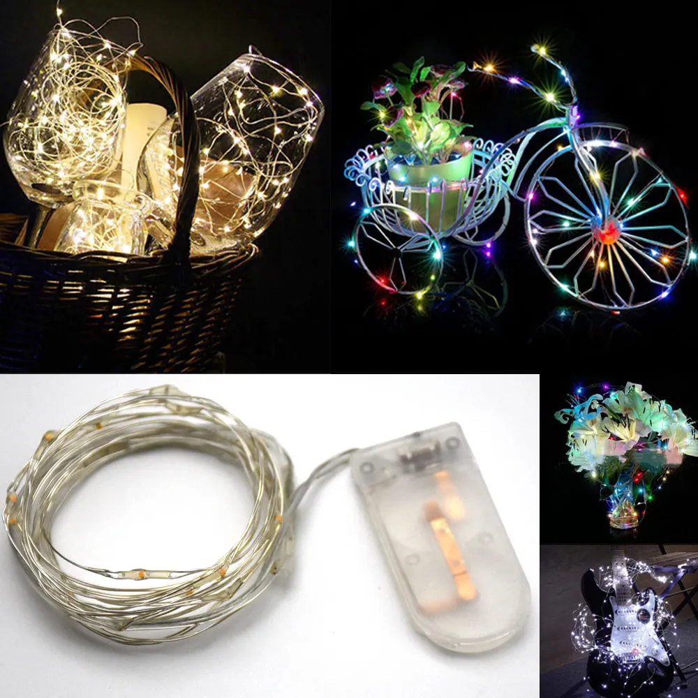 

1m 2m 3m Led Copper Fairy String Lights Light Christmas Garland Holiday Decor Navidad Party Bottle Bottiglia Operated Micro Tree