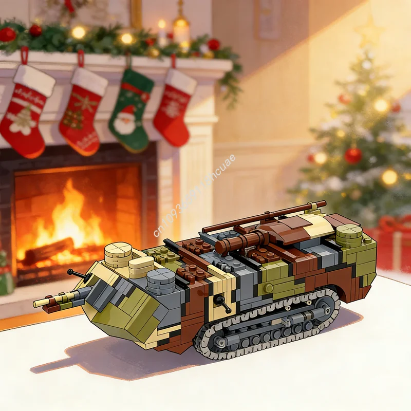 

657pcs MOC Sculptures Saint Chamond Tank Model Building Blocks Architecture Assemble DIY Toy Christmas Gift Creative Idea Brick