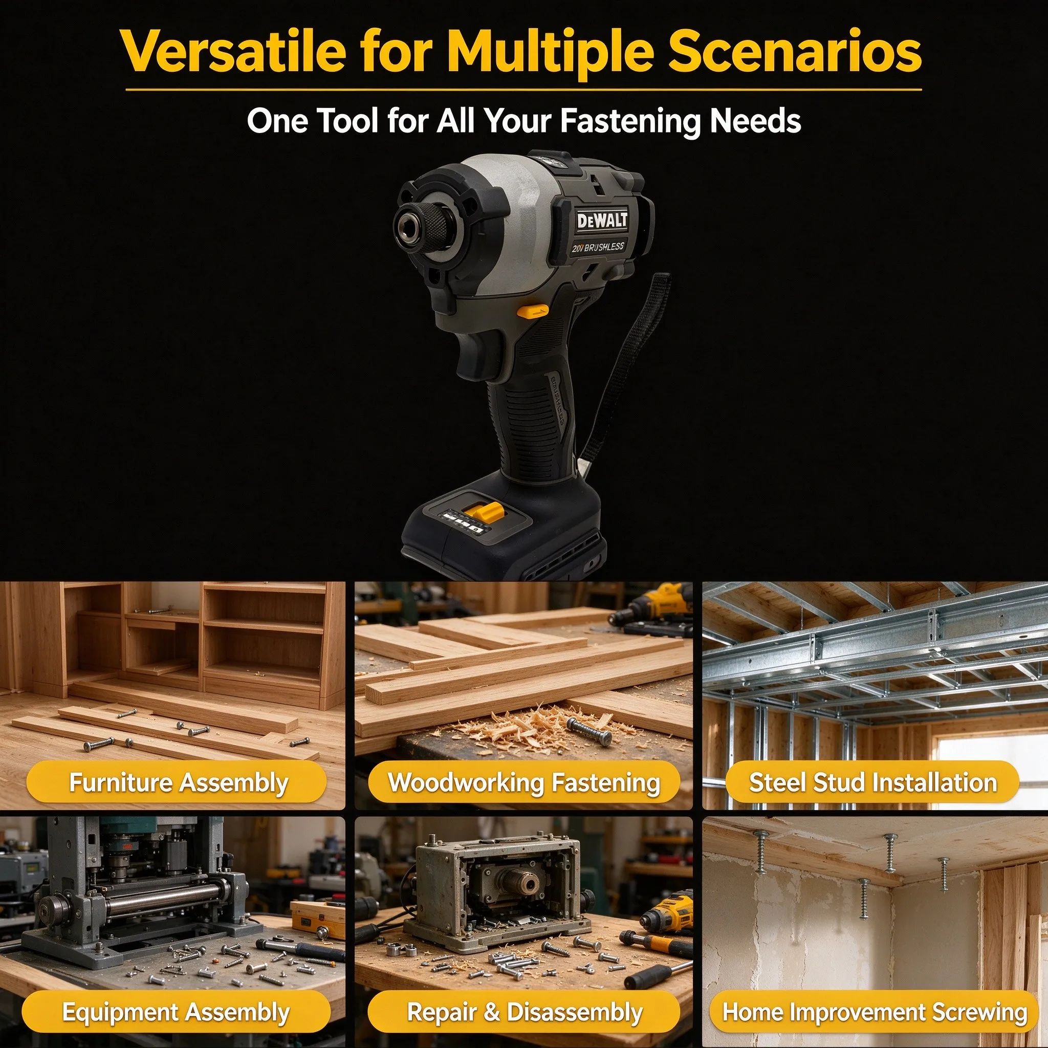 DEWALT DCF85M 20V Brushless Impact Driver, 3800RPM High Torque Cordless Power Tool for Efficient Fastening