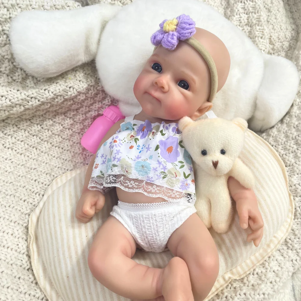 

Mini 13 Inch Bettie Silicone Reborn Baby Doll Adorable Girl Soft Solid Silicone Washable Doll Christmas Gift Toy