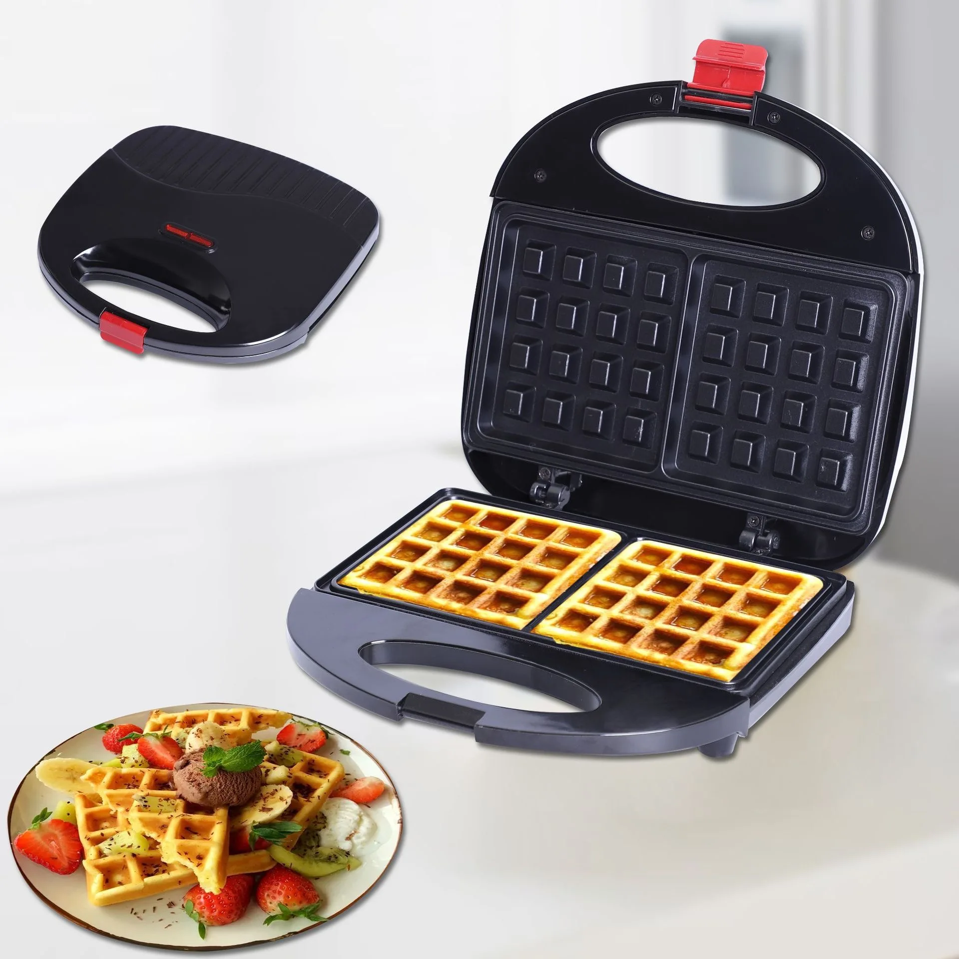 Personal Mini Waffle Maker Wafelijzer Hash Browns French Toast Grilled Cheese Gaufrier Quesadilla Min Waffeleis