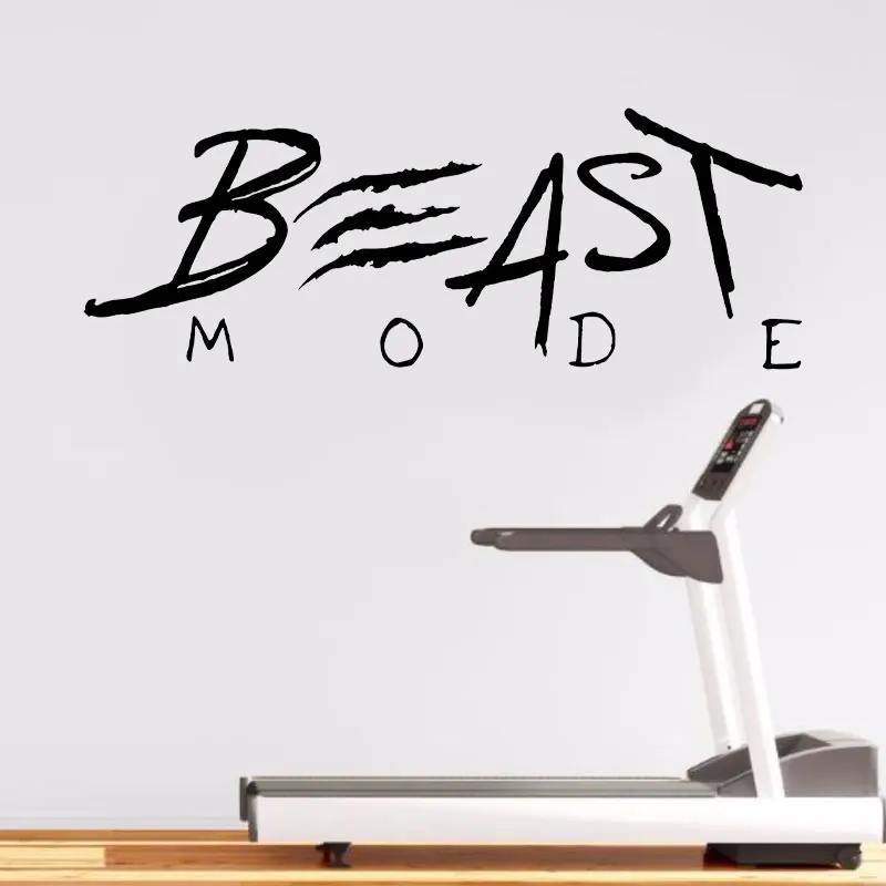 GYM Wall Decor '' BEAST MODE '' Motivational Wall Vinyl Decal for Home Gym and Fitness Center Interior Sticker Removable Z589