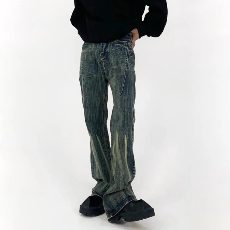 HKSH マンタイド 秋の新作 アメリカンハイストリート レトロ 竹繊維風 フレアデニムパンツ ハイウォッシュ デニムパンツ ファッション シック インス HK8748