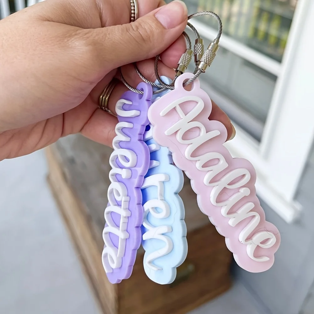 Multicolored Keychains, Various Colors for You to Choose From, Customize Your Own Text image 4