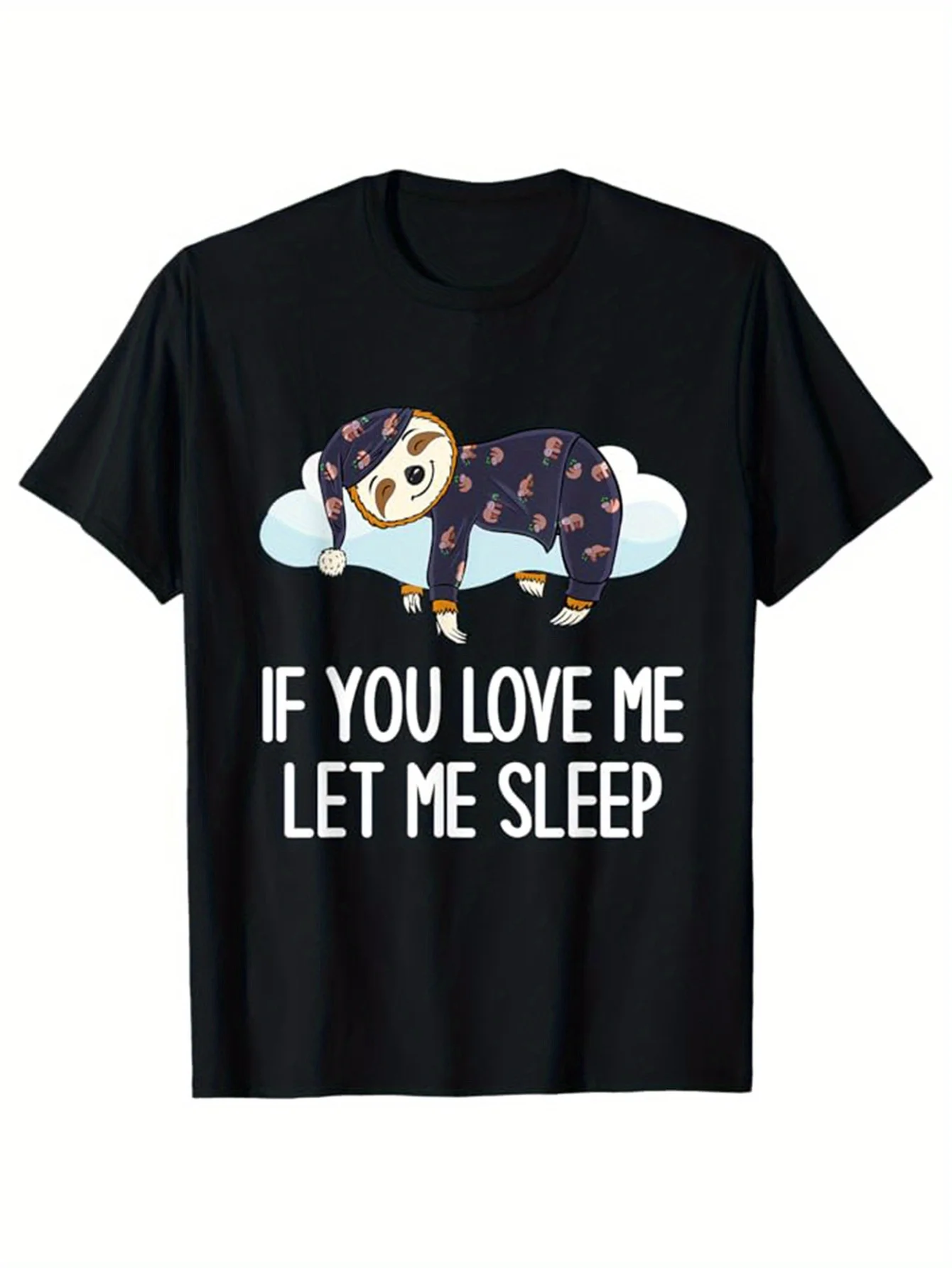 

Sloths Print Men's Cotton T-shirt, Graphic Tee Men's Outdoor Clothes, Casual Short Sleeve Crew Neck T-shirt
