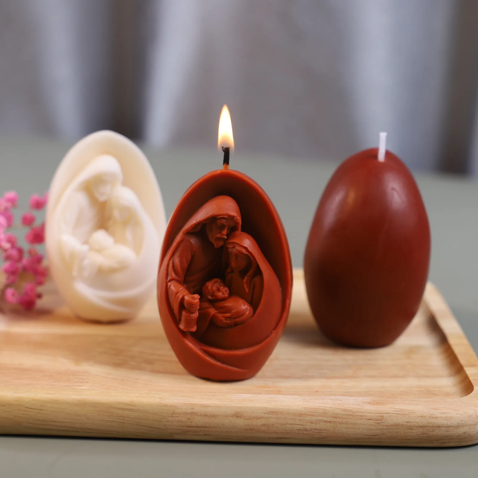 Family Egg Candle Silicone Mold for Handmade Chocolate Decoration Gypsum Aromatherapy Soap Resin Candle Silicone Mould