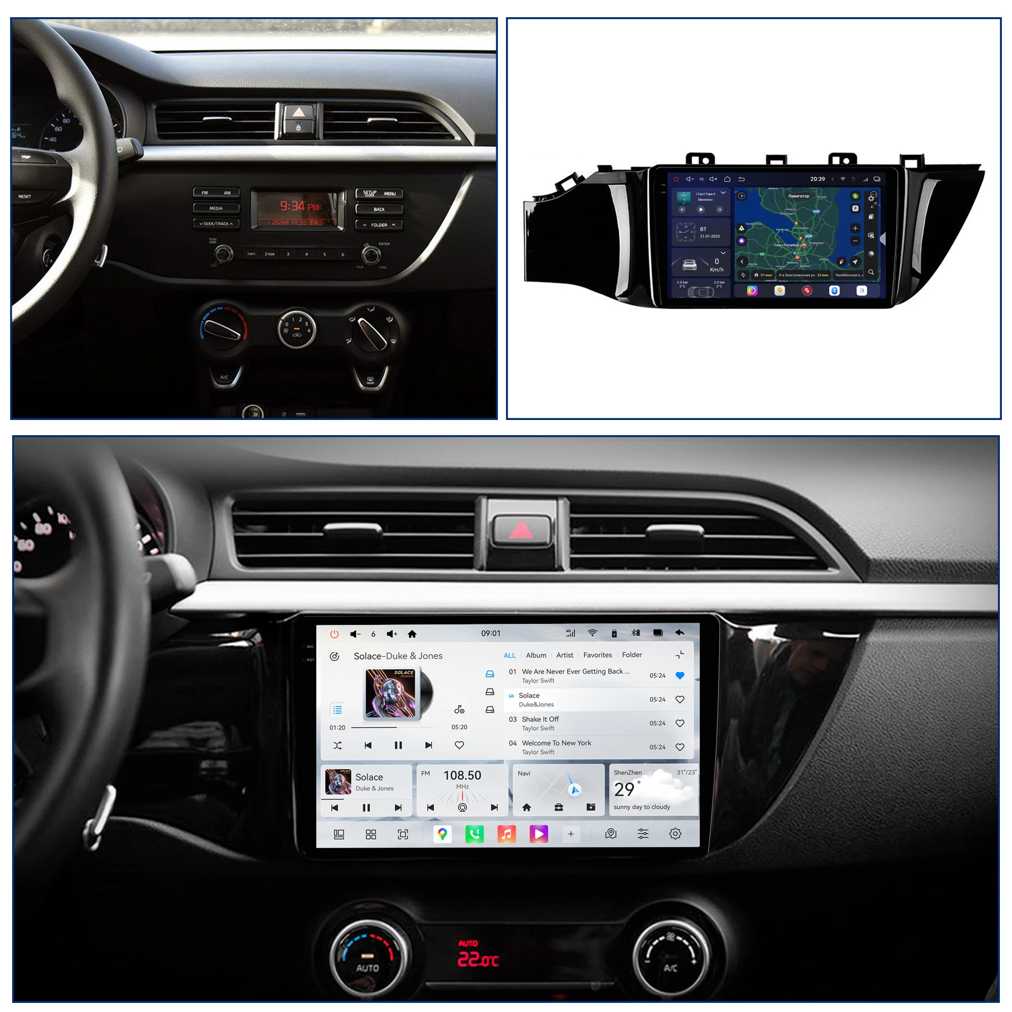 Redpower Android 850 Pro Max Multimedia Player with Crystal Sound, CarPlay Bluetooth Car Radio for Kia RIO 4 2016 - 2019