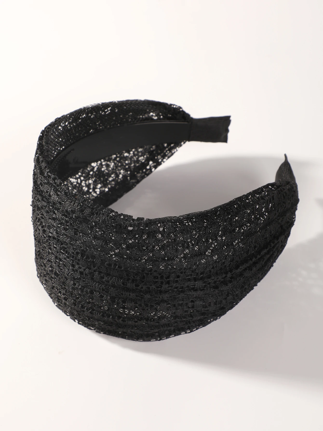 Headband Cute Oversized Lace Headbands Black Cloth Spa Makeup Head Bands for Skincare Long Hair Accessories for women Non Slip